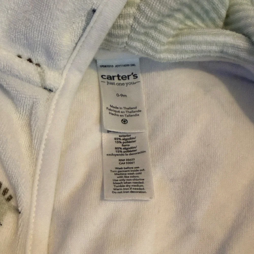 Carter’s Just One You Hooded Baby Robe with Animal‎ Print 0-9 Months
